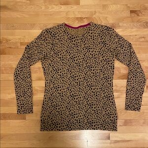 Everlane Leopard Print 100% Cashmere Sweater Size Medium
